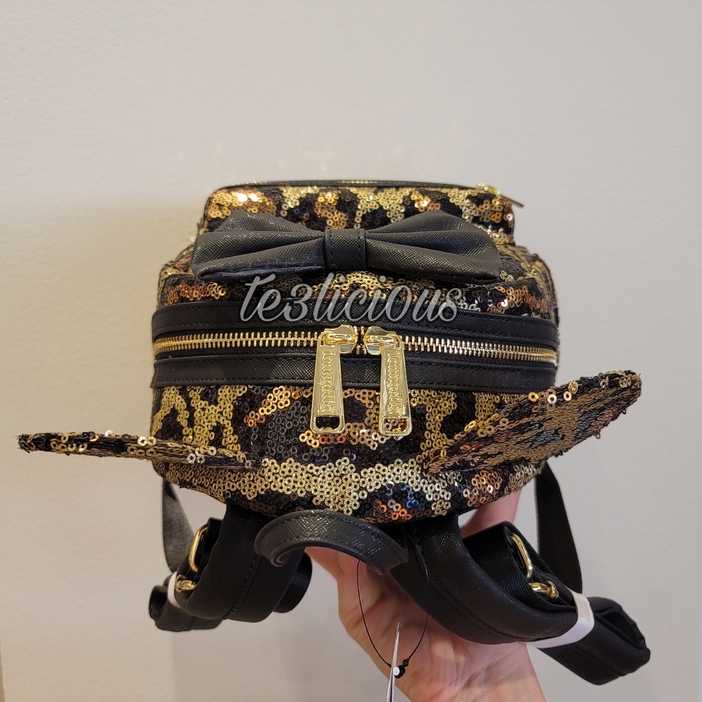 DISNEY PARKS LOUNGEFLY LEOPARD PRINT BACKPACK - Picture 3 of 7